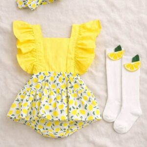 Robe bébé 3 piéces citron🍋