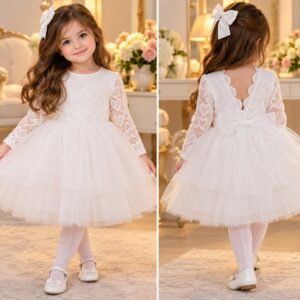 Robe blanche avec broche
