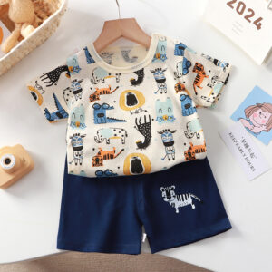 Enssemble coton t-shirt motif animeaux