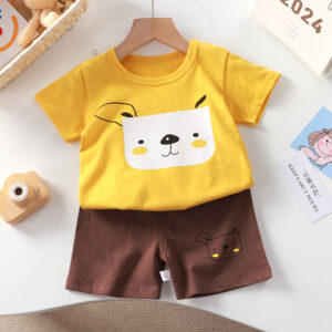 Enssemble coton jaune et marron