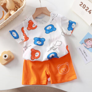 Enssemble coton t-chirt blanc motif new bear