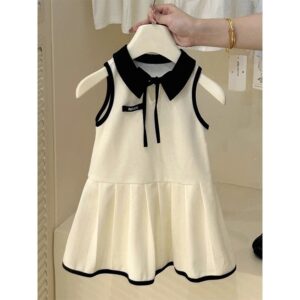 Robe beige et noir miu miu