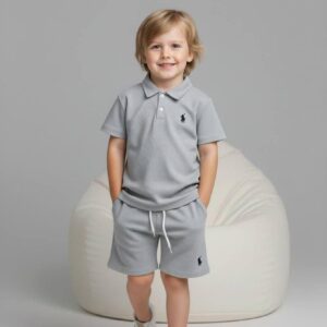 Ensemble polo gris garçon