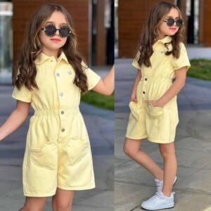 combinaison fille jaune