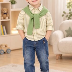 Ensemble Vert a rayures jean