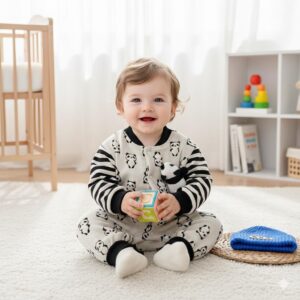 combinaison Panda gris bébé