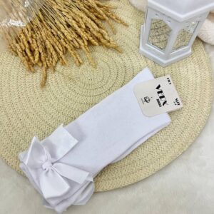 chaussette blanc avec ribbon blanc