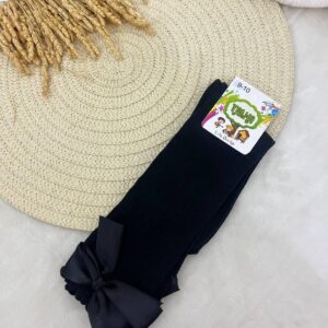 chaussette noire avec ribbon noir