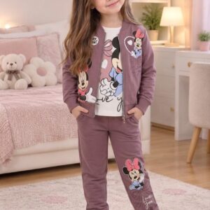 Jokking mauve 3piéces minnie mouse fille