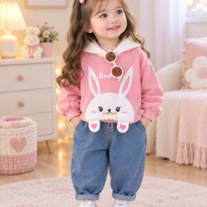 Ensemble pink 2piéces bunny jean