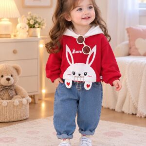 Ensemble rouge 2piéces bunny jean
