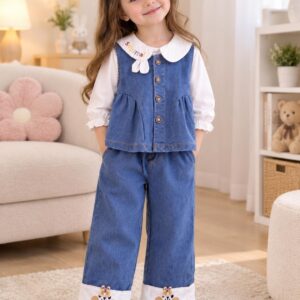 Ensemble jean rabbit 3pcs fille