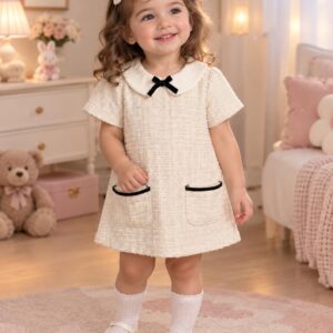 Robe princess beige&ribbon black